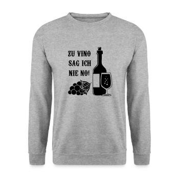 Je ne dis jamais non à Vino ! - Sweat-shirt Unisexe - gris chiné - Devant - Alina (178cm) & Michal (187cm)