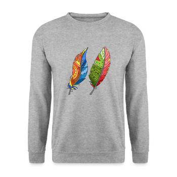 Stylo - Sweat-shirt Unisexe - gris chiné - Devant - Alina (178cm) & Michal (187cm)