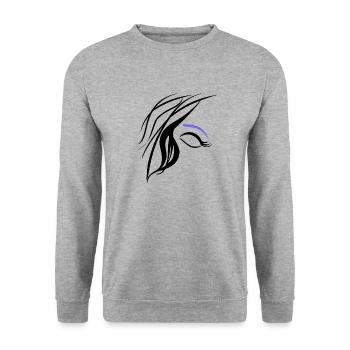 haare & auge - Unisex Pullover - Weißgrau meliert - Vorne - Alina (178cm) & Michal (187cm)