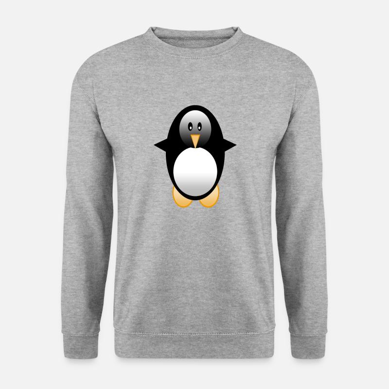 Pinguin - Unisex Pullover - Weißgrau meliert