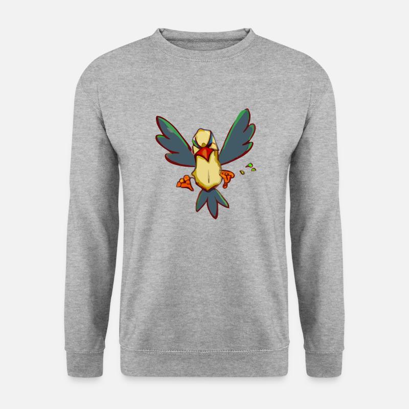 Lik Sie den mürrischen Vogel - Unisex Pullover - Weißgrau meliert