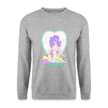 Fée perle - Sweat-shirt Unisexe - gris chiné - Devant - Alina (178cm) & Michal (187cm)