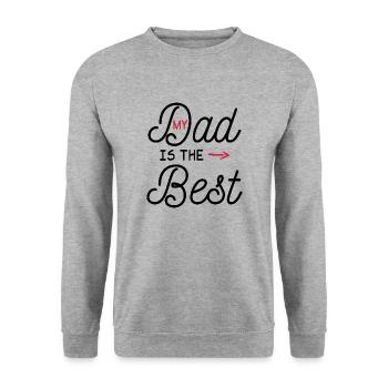 Papa est le meilleur / humour papa - Sweat-shirt Unisexe - gris chiné - Devant - Alina (178cm) & Michal (187cm)