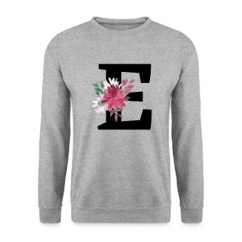 Floral Letter - Unisex Sweatshirt - salt & pepper - Front - Alina (178cm) & Michal (187cm)