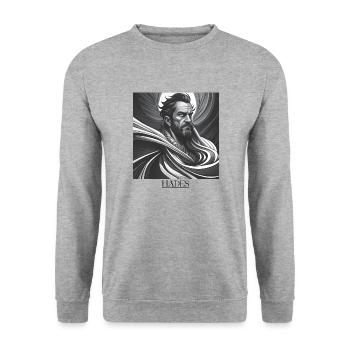 GREEK HADES - Unisex Pullover - Weißgrau meliert - Vorne - Alina (178cm) & Michal (187cm)