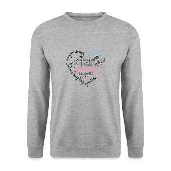 Mother's Day Heart 6 - Unisex Sweatshirt - salt & pepper - Front - Alina (178cm) & Michal (187cm)