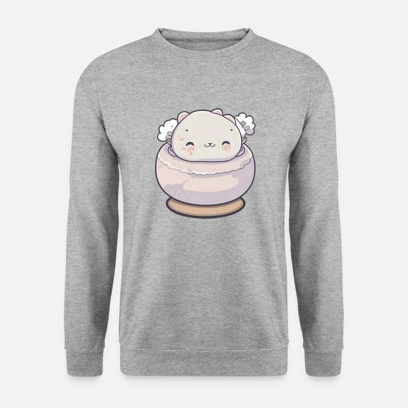 Kawaii Mochi - Unisex Pullover - Weißgrau meliert