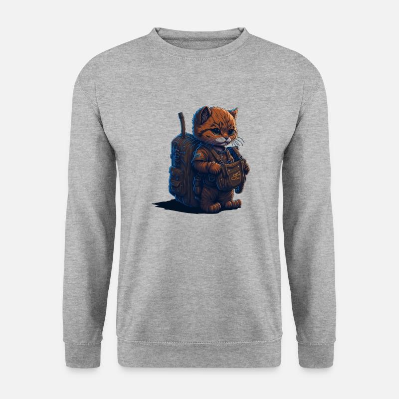 1. Klasse, Schulanfänger, Erstklässler - Unisex Pullover - Weißgrau meliert