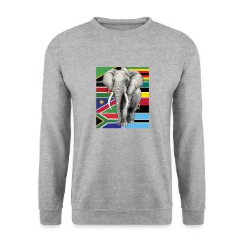 Drapeaux éléphants d’Afrique - Sweat-shirt Unisexe - gris chiné - Devant - Alina (178cm) & Michal (187cm)