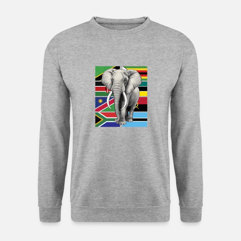 Elefant Flaggen Afrikas - Unisex Pullover - Weißgrau meliert