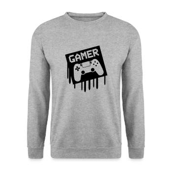 gamer - Unisex Sweatshirt - salt & pepper - Front - Alina (178cm) & Michal (187cm)