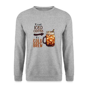 Ce n’est pas du café glacé, c’est une infusion froide - Sweat-shirt Unisexe - gris chiné - Devant - Alina (178cm) & Michal (187cm)