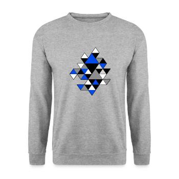 Dreieckmuster - Unisex Pullover - Weißgrau meliert - Vorne - Alina (178cm) & Michal (187cm)