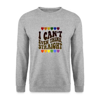 I Can't Even Think Straight - Unisex Sweatshirt - salt & pepper - Front - Alina (178cm) & Michal (187cm)