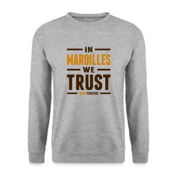 In maroilles we trust - Nord - Sweat-shirt Unisexe - gris chiné - Devant - Alina (178cm) & Michal (187cm)