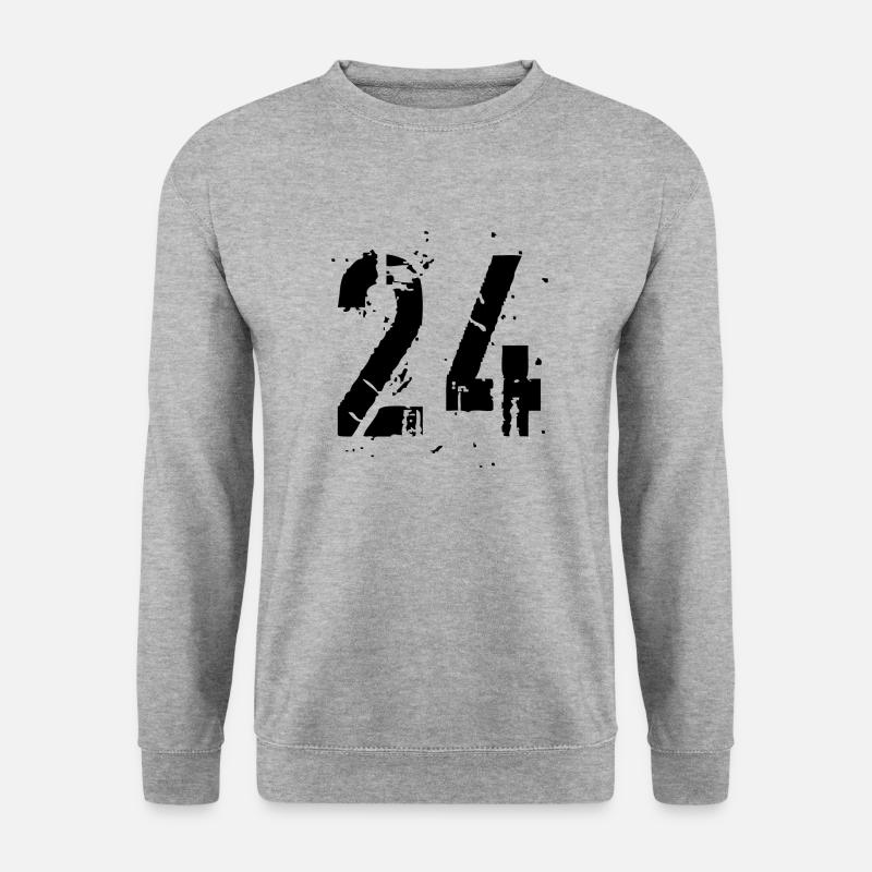 24 Nummer - Unisex Pullover - Weißgrau meliert