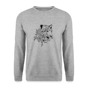 Guépard - Sweat-shirt Unisexe - gris chiné - Devant - Alina (178cm) & Michal (187cm)