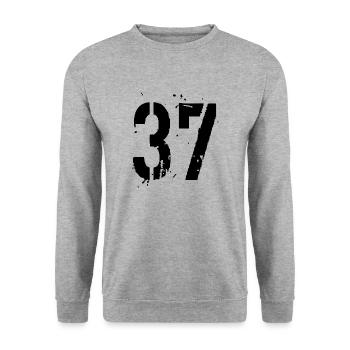 37 Nombre 37 - Sweat-shirt Unisexe - gris chiné - Devant - Alina (178cm) & Michal (187cm)