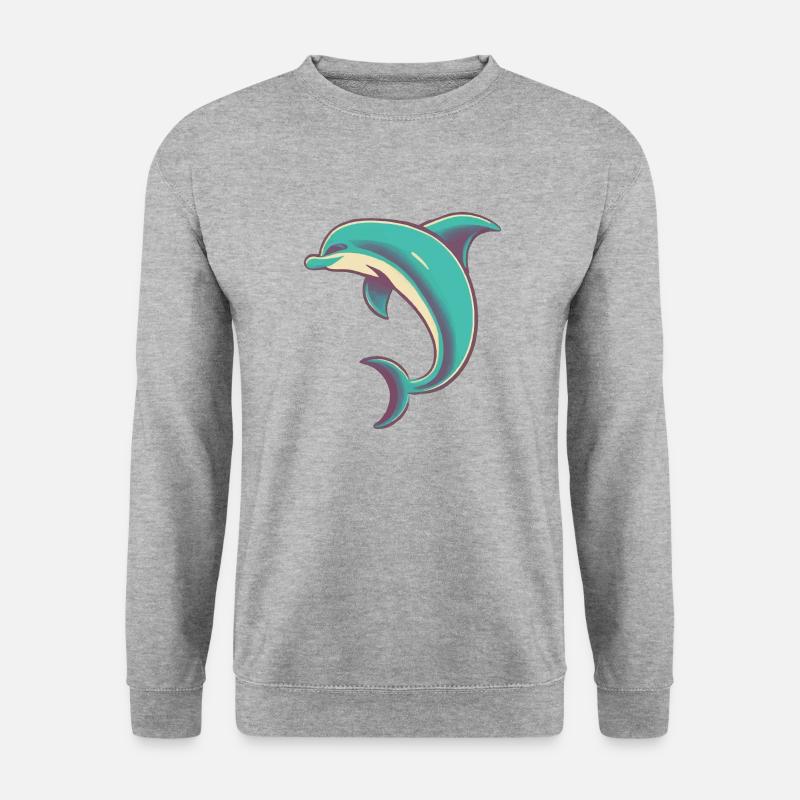 Delfin - Unisex Pullover - Weißgrau meliert