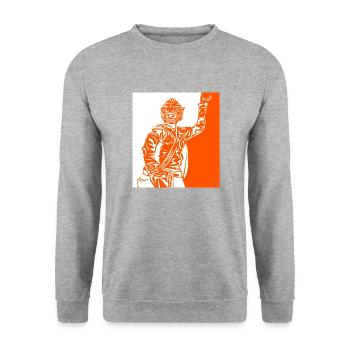 Cambodge guerrier Khmer épée drapeau I cadeau - Sweat-shirt Unisexe - gris chiné - Devant - Alina (178cm) & Michal (187cm)