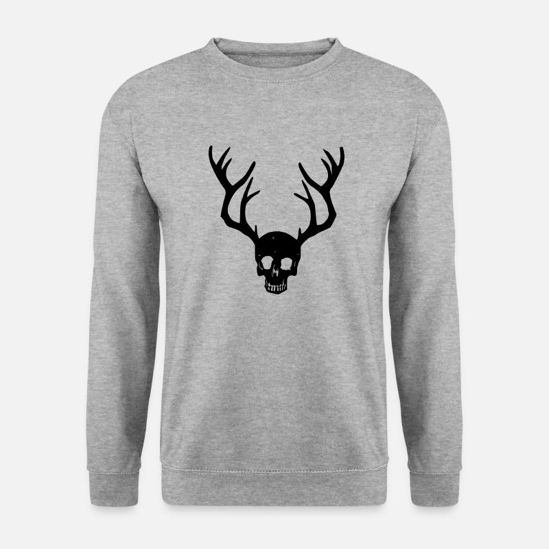 Geweih-Sake - Unisex Pullover - Weißgrau meliert