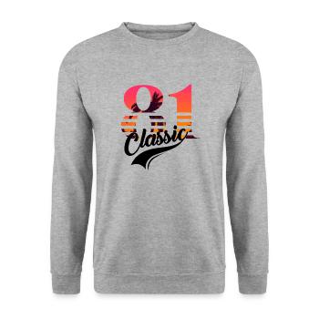 Vintage 1981-81st Birthday - Unisex Sweatshirt - salt & pepper - Front - Alina (178cm) & Michal (187cm)