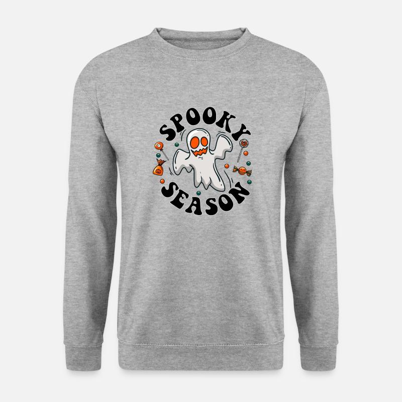 Ghost Spooky Season Retro Halloween - Unisex Pullover - Weißgrau meliert