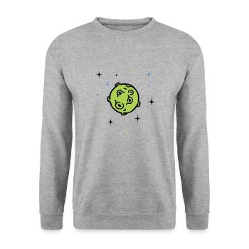 planet - Unisex Sweatshirt - salt & pepper - Front - Alina (178cm) & Michal (187cm)
