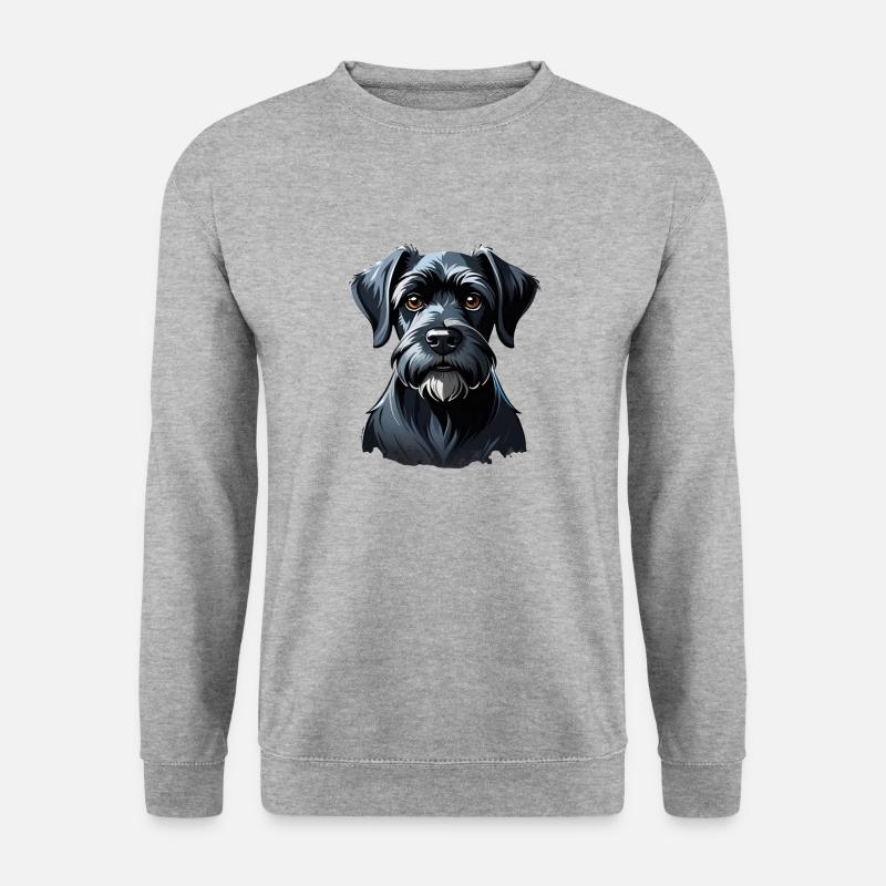 Giant Schnauzer Eleganz: Majestätischer Style - Unisex Pullover - Weißgrau meliert
