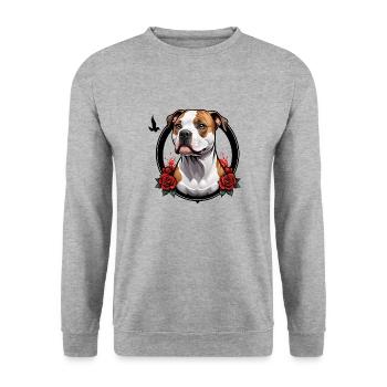 Staffordshire américain - Sweat-shirt Unisexe - gris chiné - Devant - Alina (178cm) & Michal (187cm)