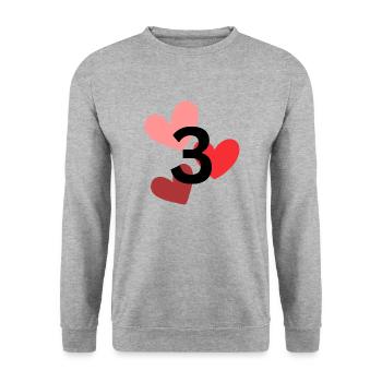 3 - Unisex Sweatshirt - salt & pepper - Front - Alina (178cm) & Michal (187cm)