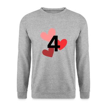 4 - Sweat-shirt Unisexe - gris chiné - Devant - Alina (178cm) & Michal (187cm)