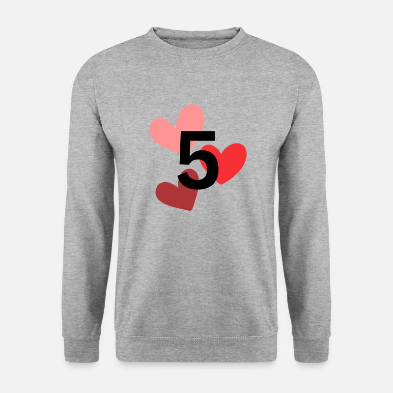 5 - Unisex Pullover - Weißgrau meliert