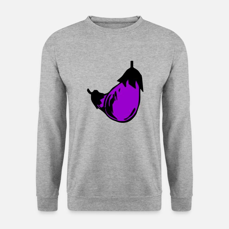 Auberginen - Unisex Pullover - Weißgrau meliert
