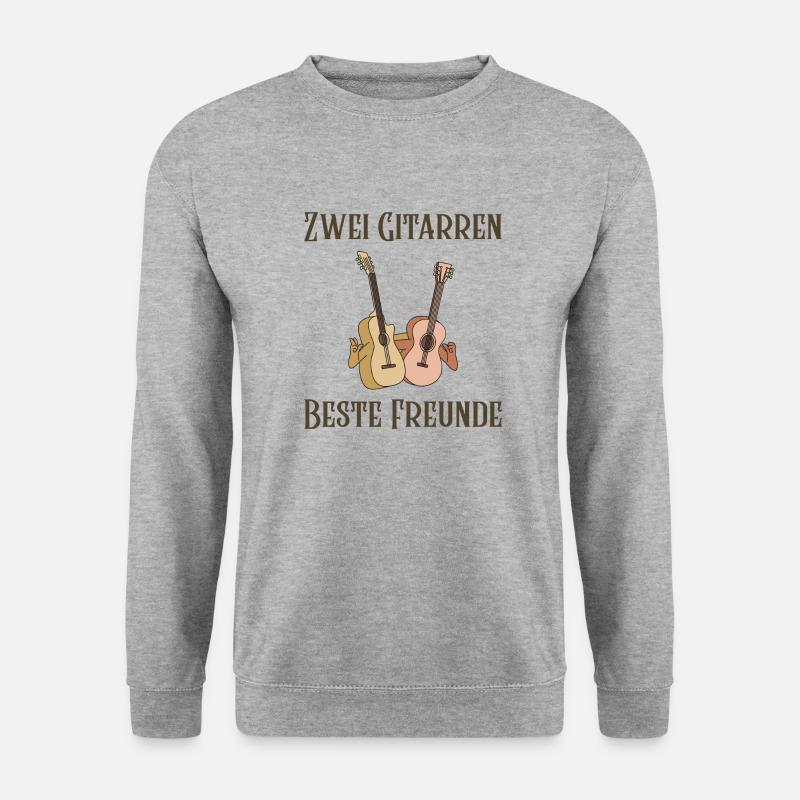 Zwei Gitarre - Beste Freunde - Unisex Pullover - Weißgrau meliert