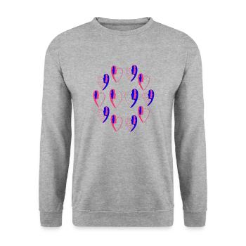 Broche d'amour. - Sweat-shirt Unisexe - gris chiné - Devant - Alina (178cm) & Michal (187cm)