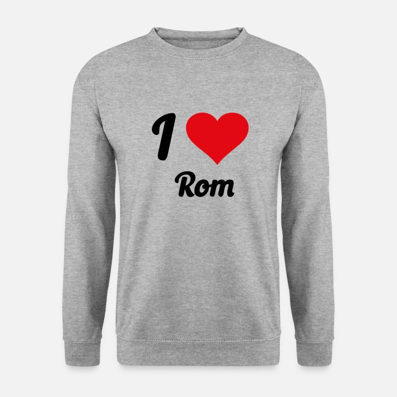 I Love Rom - Unisex Pullover - Weißgrau meliert