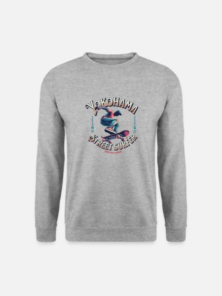 Yokohama Street Surfer - Skate like a Samurai - Unisex Sweatshirt - salt & pepper