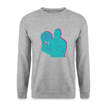 Raquette de padel Tennis Sport I Cadeau - Sweat-shirt Unisexe - gris chiné - Devant - Alina (178cm) & Michal (187cm)
