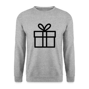 Kleine Geschenkbox - Unisex Pullover - Weißgrau meliert - Vorne - Alina (178cm) & Michal (187cm)