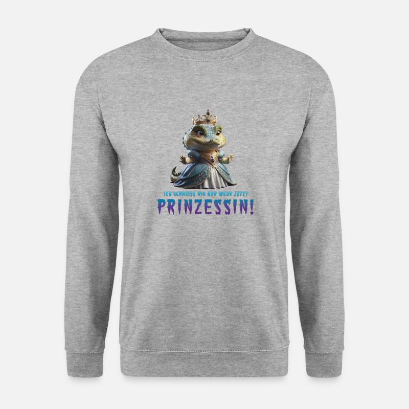 Kroko Prinzessin 03 - Unisex Pullover - Weißgrau meliert