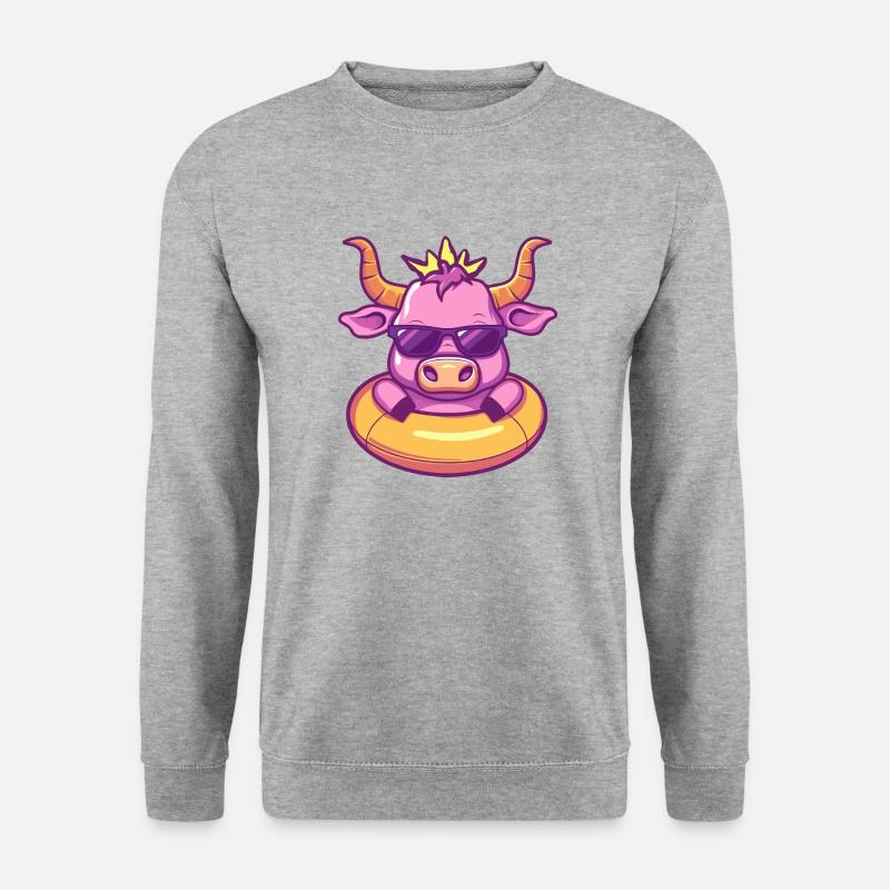Bande dessinée d’été Taureau - Sweat-shirt Unisexe - gris chiné