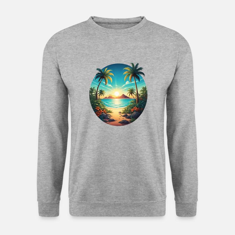 Am Strand - Unisex Pullover - Weißgrau meliert