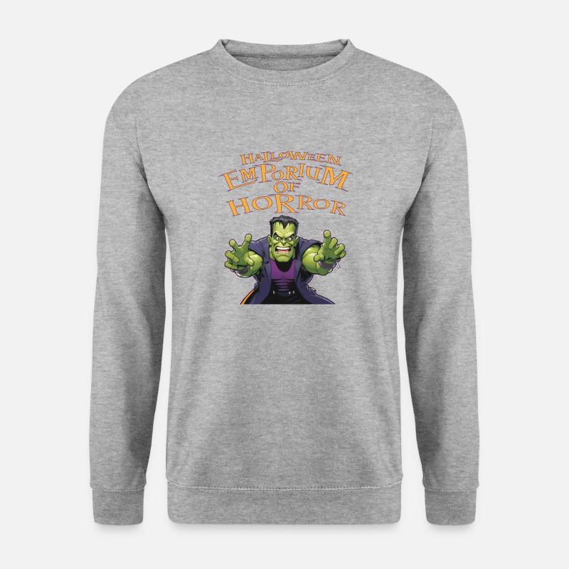 Halloween-Emporium des Grauens - Unisex Pullover - Weißgrau meliert