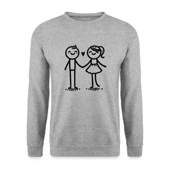 Danse de l’amour - Sweat-shirt Unisexe - gris chiné - Devant - Alina (178cm) & Michal (187cm)