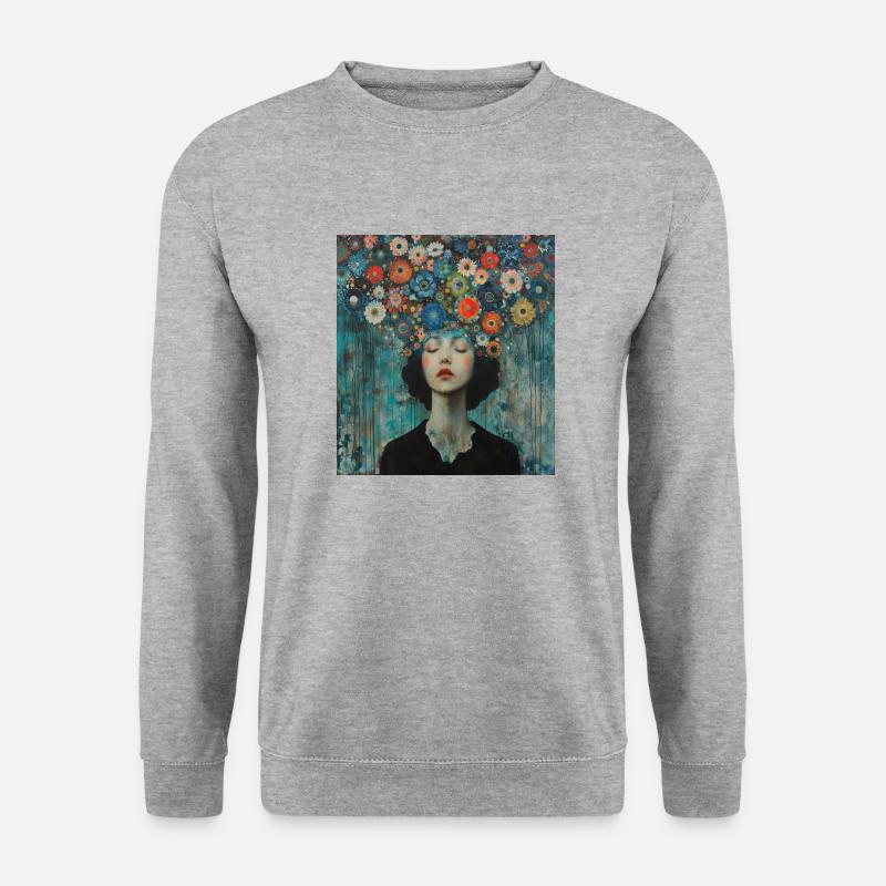 Bewusstsein für psychische Gesundheit - Unisex Pullover - Weißgrau meliert