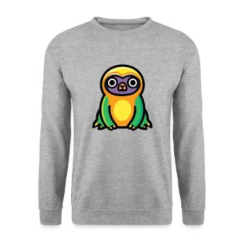 Sloth Halloween Comic Funny - Unisex Sweatshirt - salt & pepper - Front - Alina (178cm) & Michal (187cm)