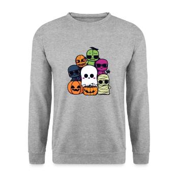Halloween Party Cool - Unisex Sweatshirt - salt & pepper - Front - Alina (178cm) & Michal (187cm)