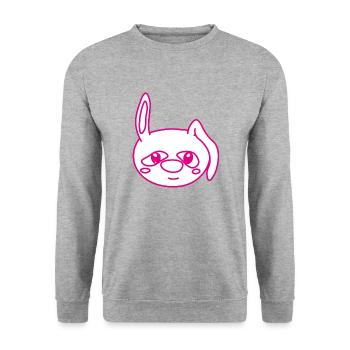 Süßer Hase - Unisex Pullover - Weißgrau meliert - Vorne - Alina (178cm) & Michal (187cm)