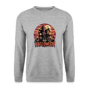Chateau halloween - Sweat-shirt Unisexe - gris chiné - Devant - Alina (178cm) & Michal (187cm)